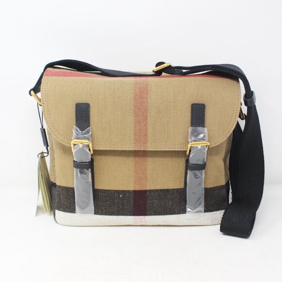 Burberry #R6LC57 Canvas Balldon Messenger Bag - Picture 1 of 8